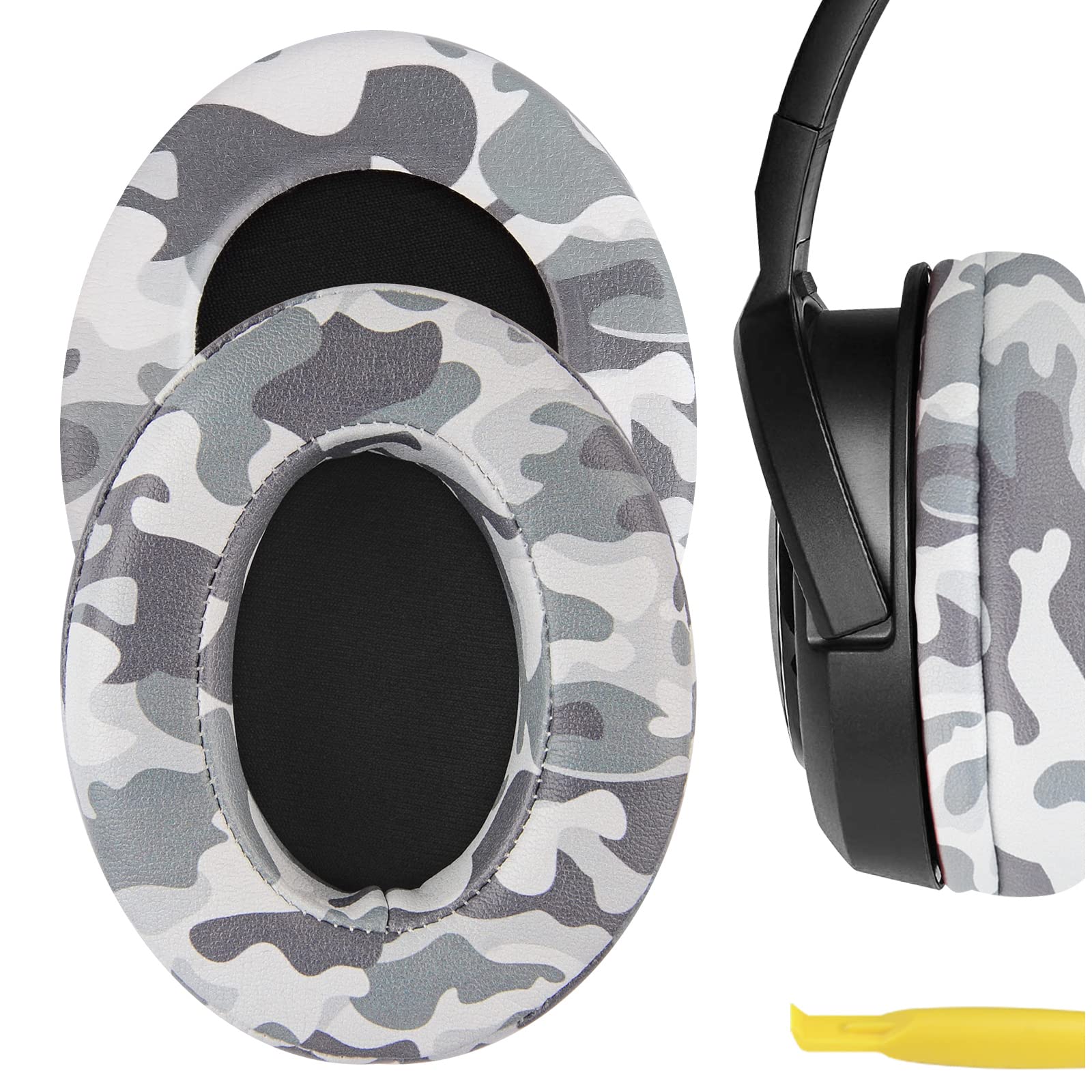 Geekria QuickFit Extra Thick Replacement Ear Pads Compatible with Corsair HS35, HS40, HS45 Headphones, Ear Cushions (Camo)