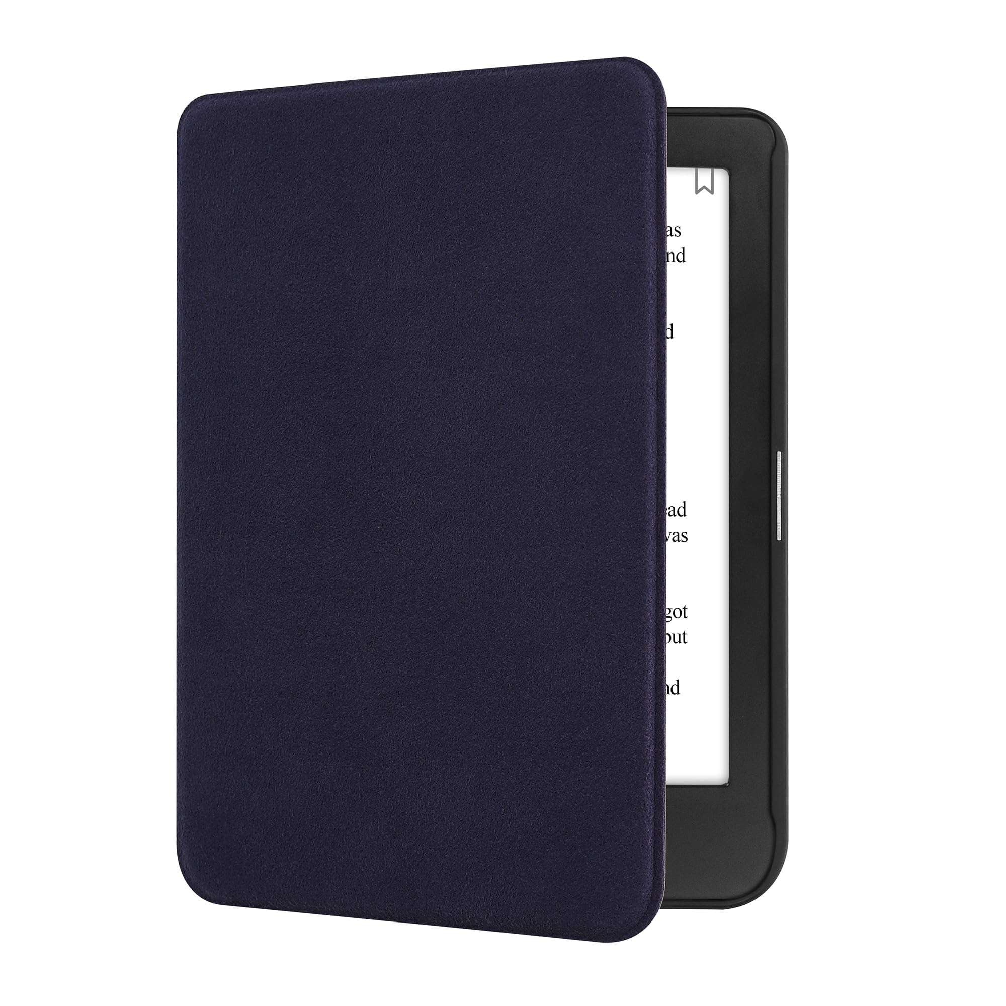 kwmobile Case Compatible with Tolino Shine 3 Cover - Microfiber E Reader Magnetic Flip Cover - Blue