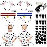 Ahuimeius 2 Set Dalmatian Dog costume Ear Headband, Bow Tie, Tail set, Silicone bracelet,Collar and 144 Pieces Black Adhesive Felt for Halloween DIY Projects Costume