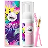 Buqikma Lash Shampoo Eyelash Shampoo for Lash Extensions, 2.02 Fl Oz/60mL | Lash Shampoo Kit with Lash Wash Brush, Gentle Eyelash Cleaning Kit Extension Cleanser for Salon Pro &amp; Home Daily Eyelash Care