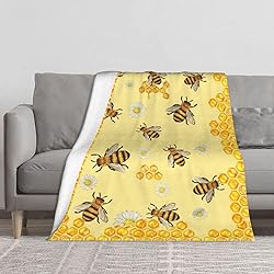 Bee Blanket Cozy Fluffy Honey Bee Fleece Throw