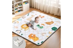 QUAFRET Baby Play Mat 50"x50", Non-Slip Baby Mat for Floor, Soft Thicker Playpen Mat, Portable Playmat, Crawling Mat for Babies, Toddlers & Infants to Play and Learn（Animal）