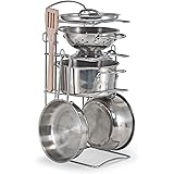 Melissa & Doug Stainless Steel Pots and Pans Pretend Play Kitchen Set for Kids (8 pcs)