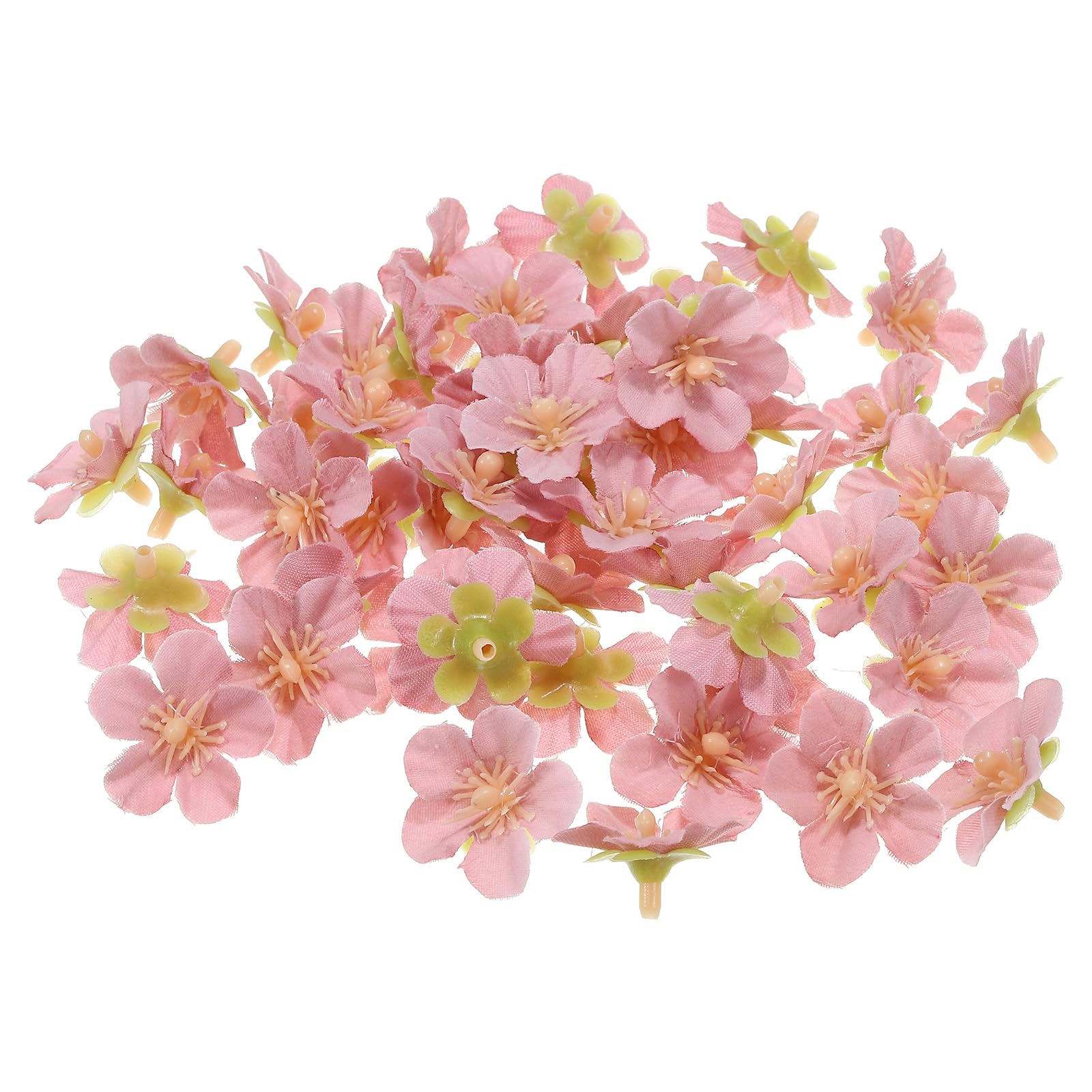PATIKIL 0.98" Artificial Cherry Blossom Flower Heads, 50 Pack Silk Cherry Blossom Fake Flowers Heads for Wedding Floral Bouquet Decoration DIY Craft Making, Pink
