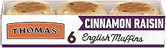 Thomas’ Cinnamon Raisin English Muffins, 6 Count, 13 Oz Package of English Muffins