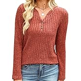 V-Neck Long-Sleeved Women's Casual Autumn Top, Lightweight Loose Fit, Fashion T-Shirt, Sweater, Shirt, 2025
