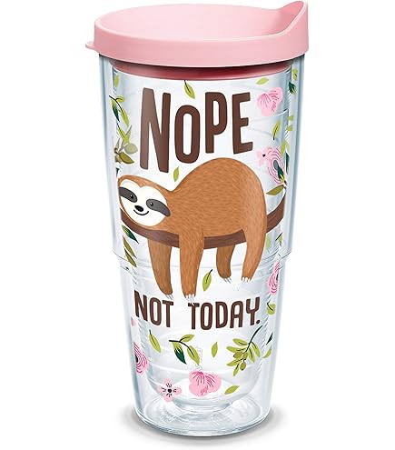 Tervis Boho Rainbows Insulated Tumbler 24oz - Double Walled, Pink & White, Made In USA - View #3