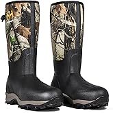 Hunthor Hunting Boots for Men, Waterproof Rubber Rain Boots with Steel Shank, 6mm Insulated Neoprene, Anti-Slip Sole for Hunting, Outdoor and Work