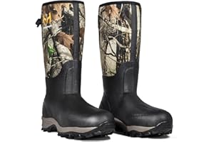 Hunthor Hunting Boots for Men, Waterproof Rubber Rain Boots with Steel Shank, 6mm Insulated Neoprene, Anti-Slip Sole for Hunting, Outdoor and Work