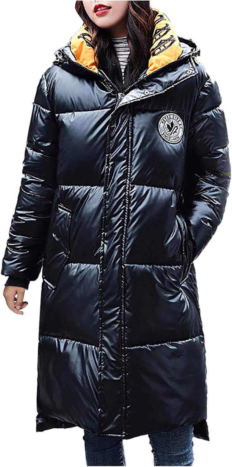 maxi puffer coat with fur hood