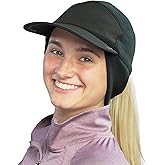 TrailHeads Ponytail Hat for Women – Fleece Winter Running Cap Soft Foam Brim, Ripstop Front & Drop-Down Ear Warmers