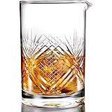 Hiware Professional Cocktail Mixing Glass - Thick Bottom Seamless Crystal Mixing Glass 24oz (700ml), Home Bar Kit