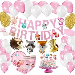 FORMIZON Selva Fiesta de Cumpleaños Decoracion, Decoracion Cumpleaños Niños, Feliz Cumpleaños Feliz y Safari Bosque Animal, Globos para Niños Cumpleaños Fiesta para Baby Shower Decoración
