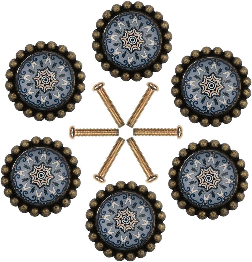 NONIU Ceramics Cabinet Knobs Great for Drawer Kitchen Pulls Dresser Handles Bathroom Cupboard Knob (Geometric)