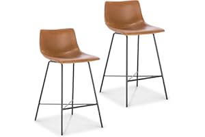 POLY & BARK Paxton 24” Counter Stool in Tan, Set of 2