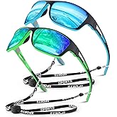 WEAROYO Polarized Sports Sunglasses for Men Women,Fishing Driving Rectangular Goggles UV400 Protection