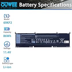 OUWEE 86Wh 69KF2 Battery Replacement for Dell G7 15