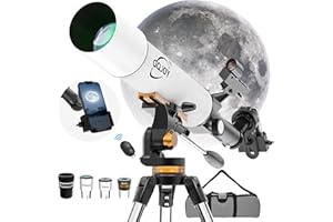 GENERIC 90mm Aperture Telescope for Adults High Powered, 600mm Refracting Multi-Coated Telescope for Adults Astronomy & Kids & Beginners (24X-300X) with Tripod,Carrying Case,Barlow,Phone Adapter