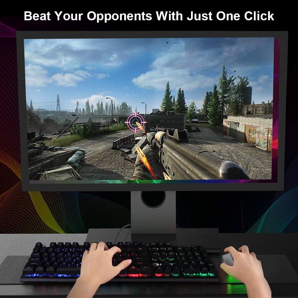 NPET M70 Wired Gaming Mouse, 7200 DPI, 7 Programmable Buttons, LED Backlit, Ergonomic Optical PC, Comfortable Computer Gaming Mice for Windows 7/8/10/XP Vista Linux, Black (M70 Wired Gaming Mouse): Electronics