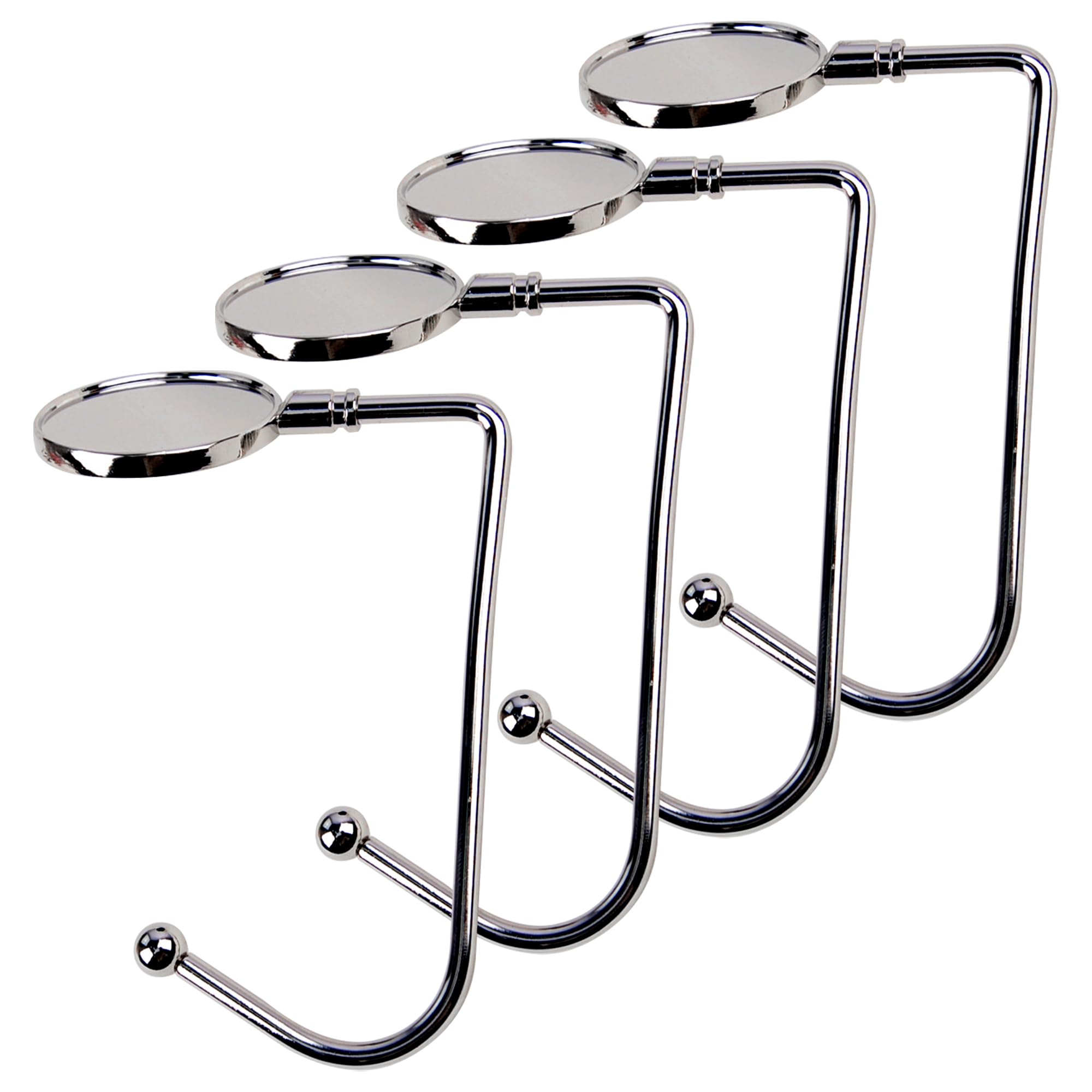 KEYIDO 4 Pack Christmas Stocking Holders, Silver Christmas Stocking Hooks for Fireplace & Mantle, Metal Non-Slip Xmas Stocking Hangers for Christmas Party Home Decorations