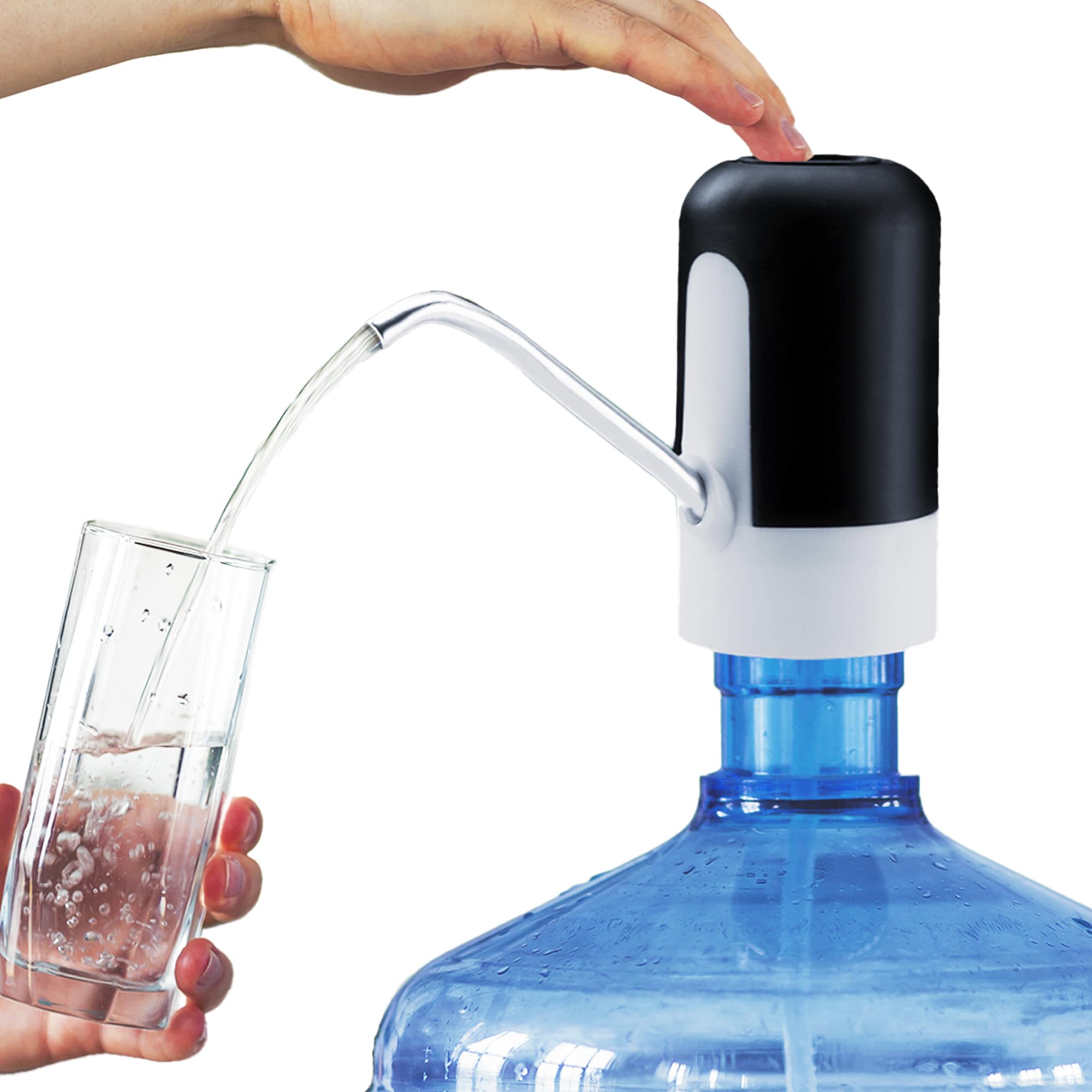 Photo 1 of Water Bottle Pump 5 Gallon Water Bottle Dispenser USB Charging Automatic Drinking Water Pump Portable Electric Water Dispenser Water Bottle Switch (White)