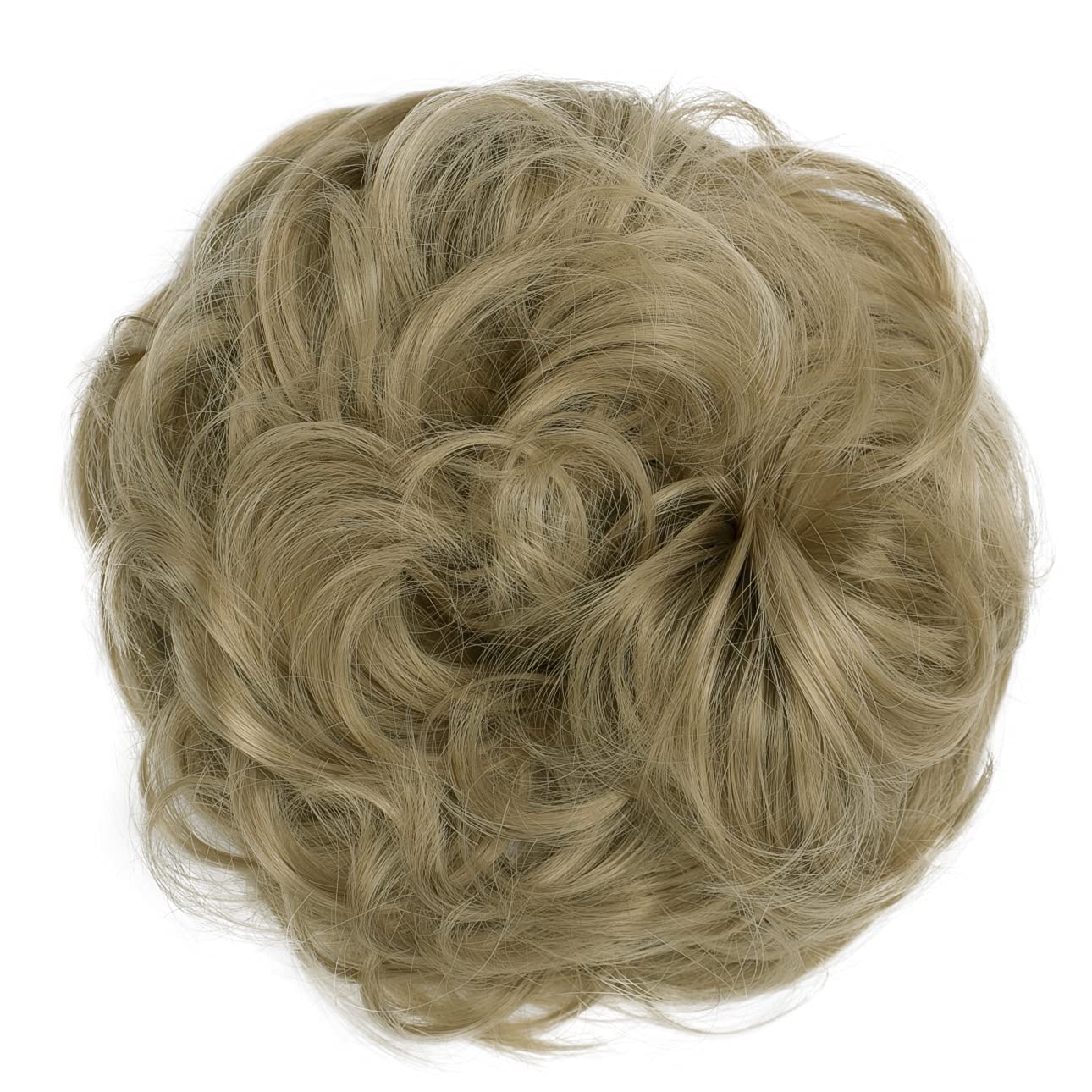 CAISHA Messy Scrunchie Bun Voluminous Wavy Hairpiece Heat-resistant Synthetic Fibres Dark Blonde G19A