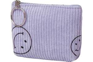 GARDSELL Cute Corduroy Change Coin Purse Small Pouch Bag Wallet by Coin Purses Pouches Coin Purse Pouch Change Purse With Zipper for Women (Purple)