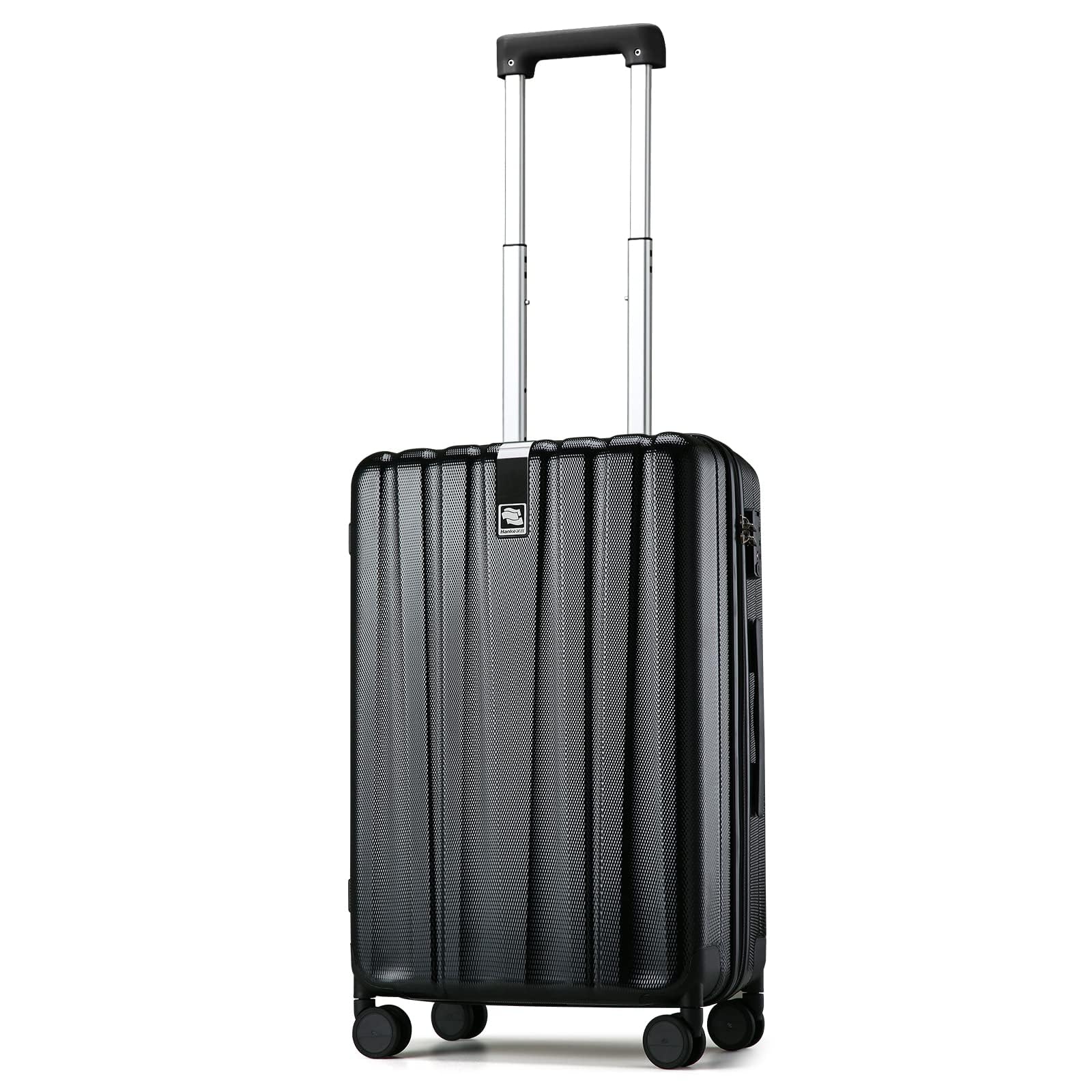 Hanke 20 Inch Carry On Luggage 22x14x9 Airline Approved Lightweight PC Hard Shell Suitcases with Wheels Travel Luggage Rolling Suitcase Travel Luggage Bag for Weekender(Jet Black)