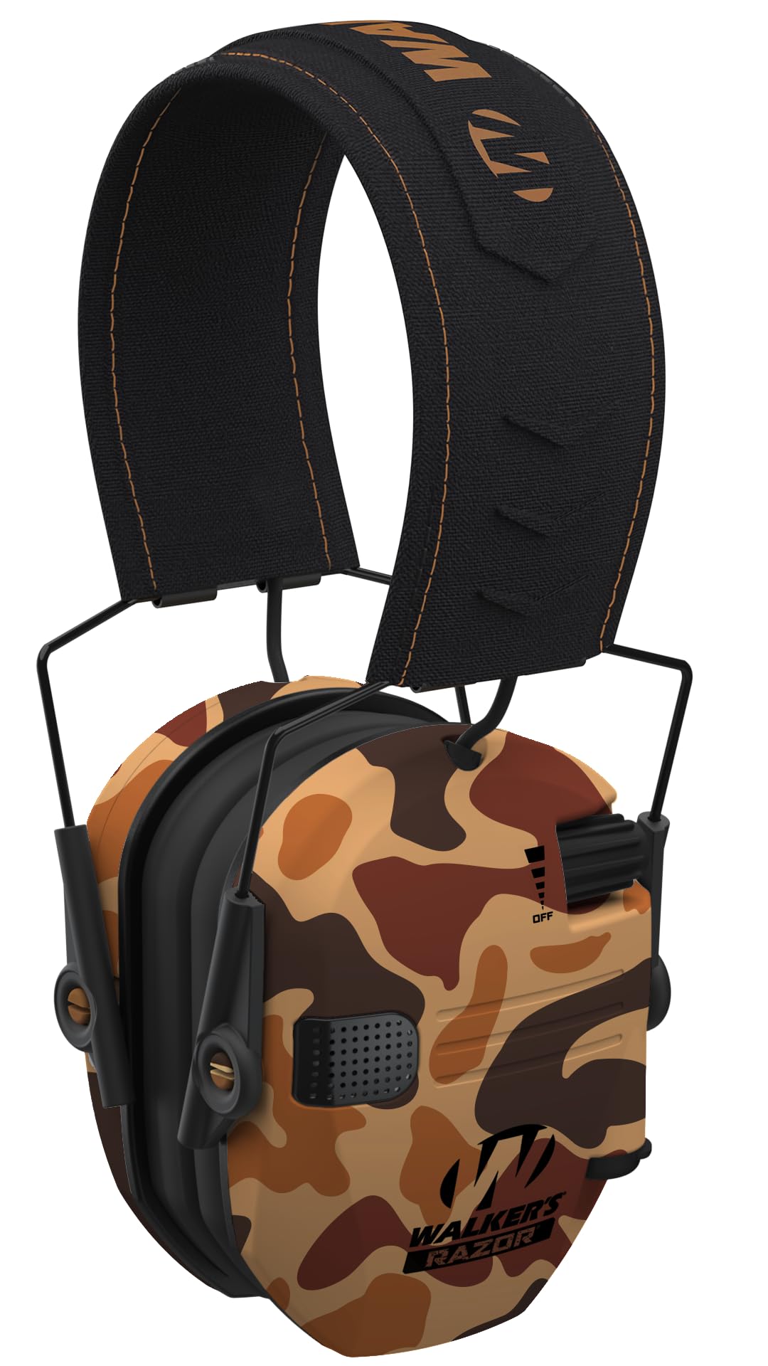 Walker's Razor Slim Ultra Low Profile Compact Design Adjustable Range Shooting Hunting Hearing Protection Electronic Earmuffs, Duck Camo (Pack of 4) Image