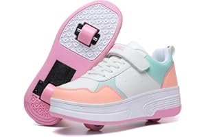 HSQ Roller Skate Shoes for Boys Girls Kids Detachable Wheeled 2 in 1 Skating Shoes with Wheels Fashion Sneaker