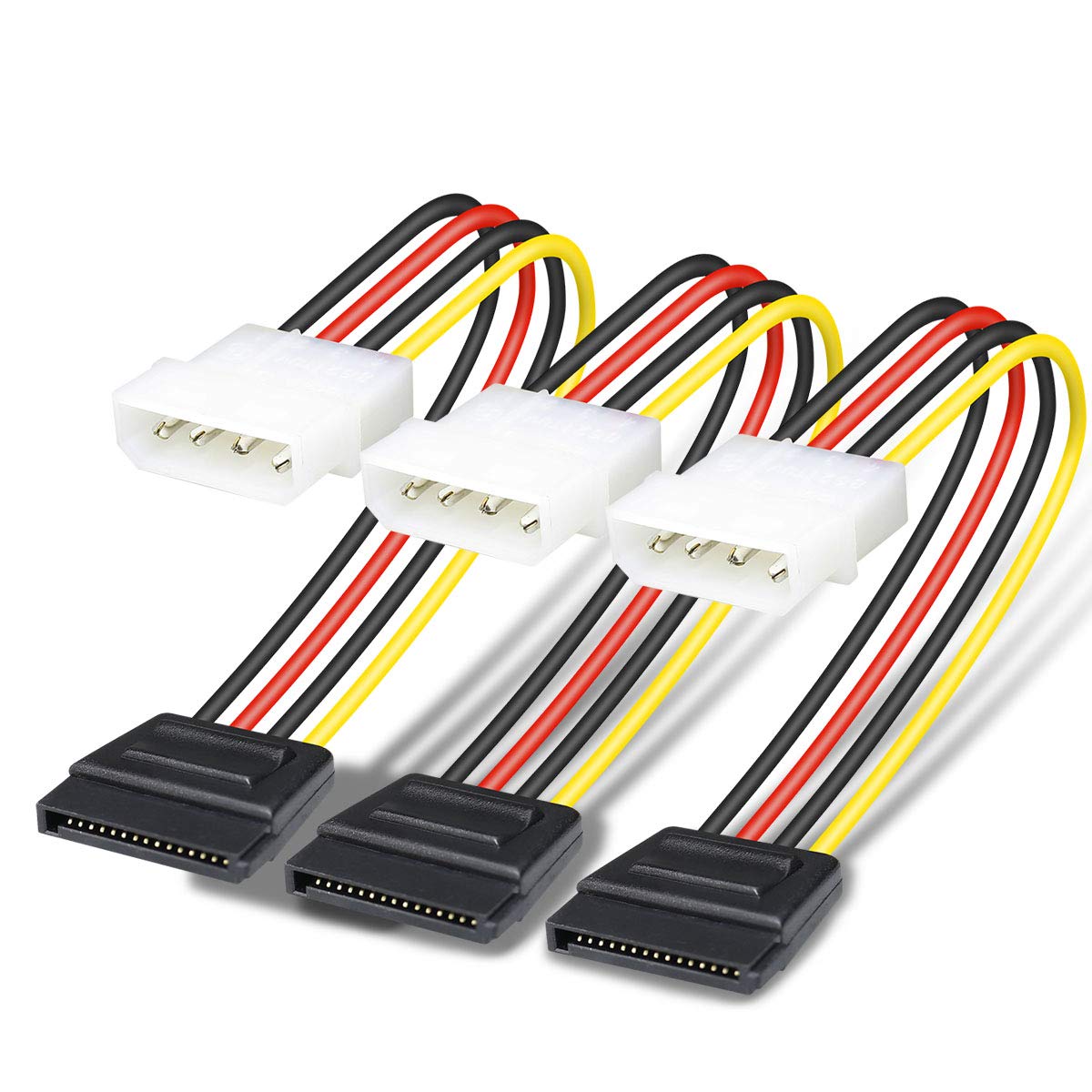 BENFEI 4 Pin Molex to SATA Power Cable (SATA to Molex) - 25cm