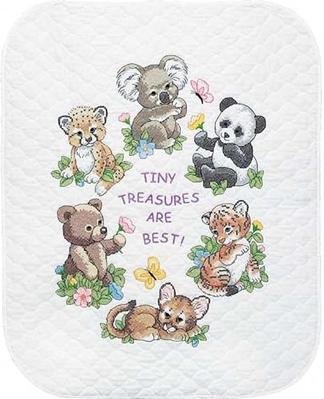 Dimensions Kit Point De Croix Imprime Couverture Bebes Animaux Amazon Fr Cuisine Maison