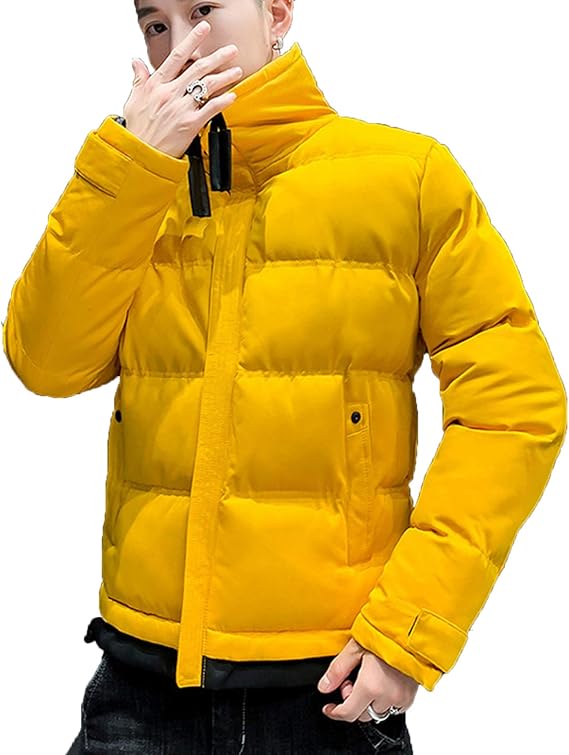 Amazon 中綿ジャケット メンズ 綿入りジャケット 冬 中綿 ダウンコットン アウター 厚手 立ち襟 冬用 あったか 防寒着 保温 普段使い アウトドア 通勤 通学 登山 ダウンコート ショート丈 大きいサイズ シンプル 黒 赤 イエロー ベージュ M 4xl コート ジャケット 通販