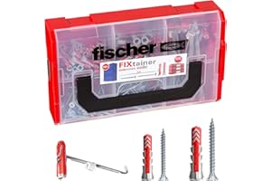 fischer FixTainer DuoPower/DuoTec + Screws (200pcs) Power and Smart Box Set, Universal Toggle Plugs, Folding Expansion Home Renovation Solid, Hollow or Drywallpaper Secure Fastening Solution