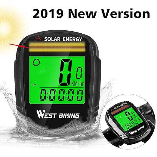 Buy Bicycle Pedometer Odometer Solar Power Speedometer, Bike Wireless
