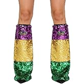 Mardi Gras Leg Warmers for Women Men Mardi Gras Leg Covers for Fleur de Lis Festival Party Costume Accessories