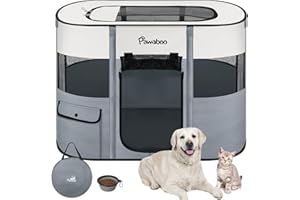 Dog Playpen, Portable Pet Playpen Cat PlayPens, 600D Oxford Dog Kennel Tent Crate, Waterproof&Breathable, Indoor Outdoor Camp