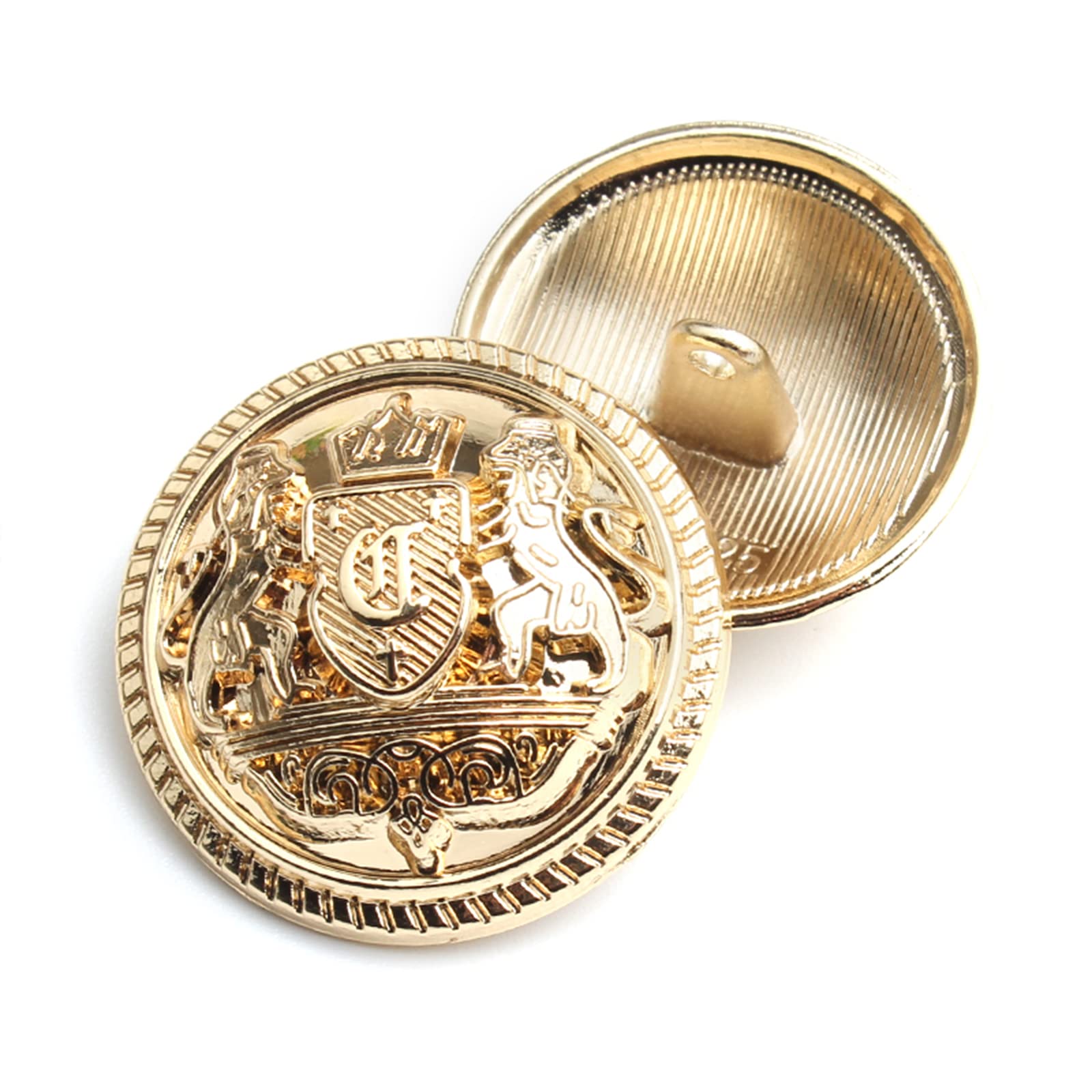 Fashion Decorative Metal Buttons Lace Mesh Surafce with Logo Coat Suit Buckle,Pack of 10