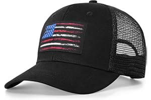 NAICISSISM American Fish Flag Trucker Hats - Fishing Gifts for Men - Outdoor Snapback Fishing Hats Perfect for Camping and Daily Use