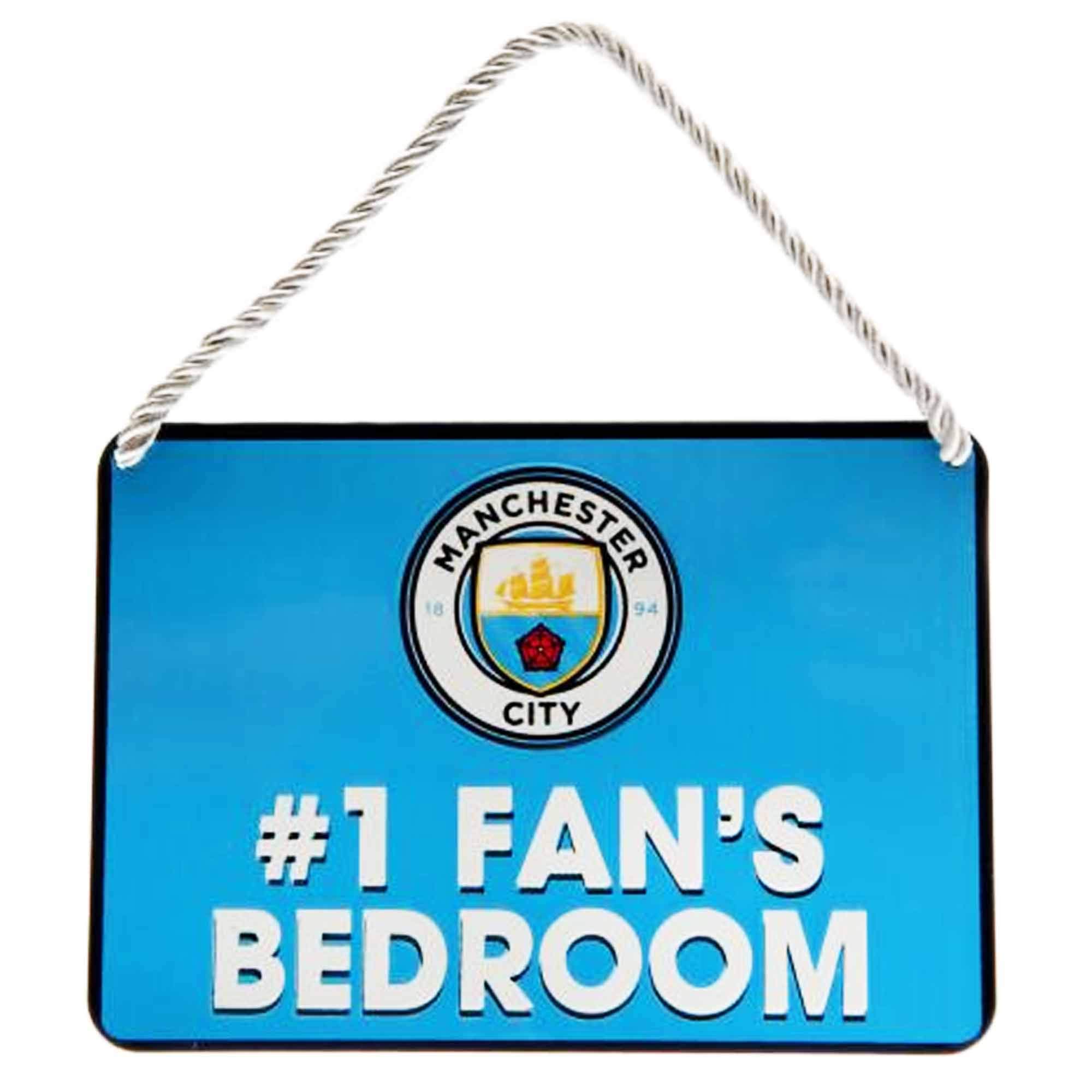 Manchester City No.1 Fan Metal Bedroom Sign (16cm x 11cm)