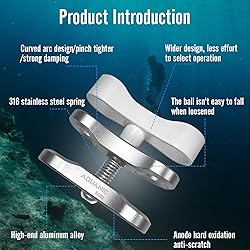 Nitescuba 2PCS 1'' Standard Ball Clamp Mount,Long