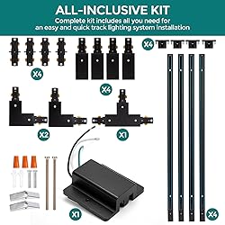 H Track Lighting Rails Kit - iCreating 13ft Black