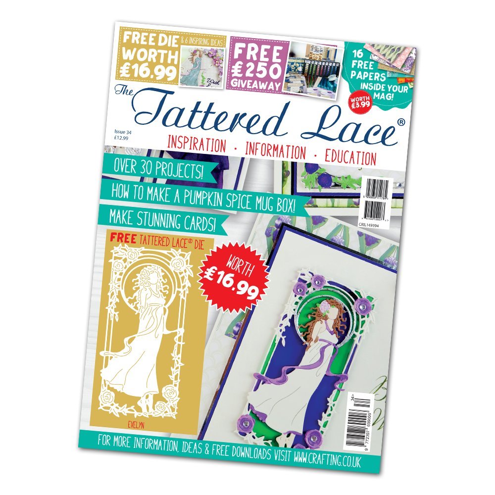 Tattered lace Magazine issue 34 with evelyn lady die MAG34