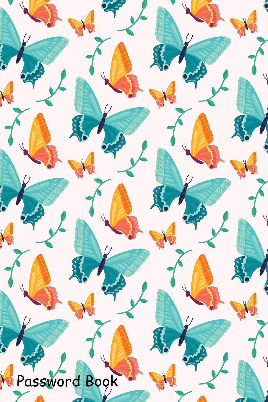 Password Book: Include Alphabetical Index With Butterflies And Nature Leaf
