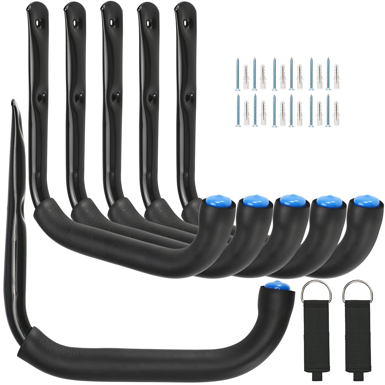 Locawaya 6 Set Heavy Duty Garage Storage Hooks, Utility Hooks, Ladder Hooks, 24cm Wall Mount Garage Hanger & Organizer
