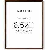 HAUS AND HUES 8.5x11 Walnut Oak Frame - Wooden Poster Display, Rustic Certificate Holder