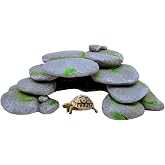 M2cbridge Reptile Hide Resting Step Ledge Cave Hideout Turtle Basking Platform &ndash; Great for Reptiles, Amphibians, and Fish (Pebble Arch Cave)