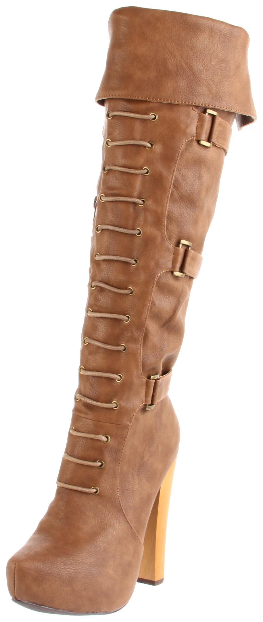 Photo 1 of N.Y.L.A. Women's Kaylani Knee-High Boot,Tan,7.5 M US