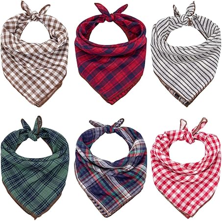 plaid dog bandanas