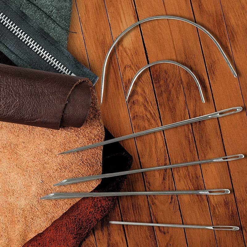 Heavy Duty Hand Sewing Needles Set 12 Needles for Upholstery, Leather